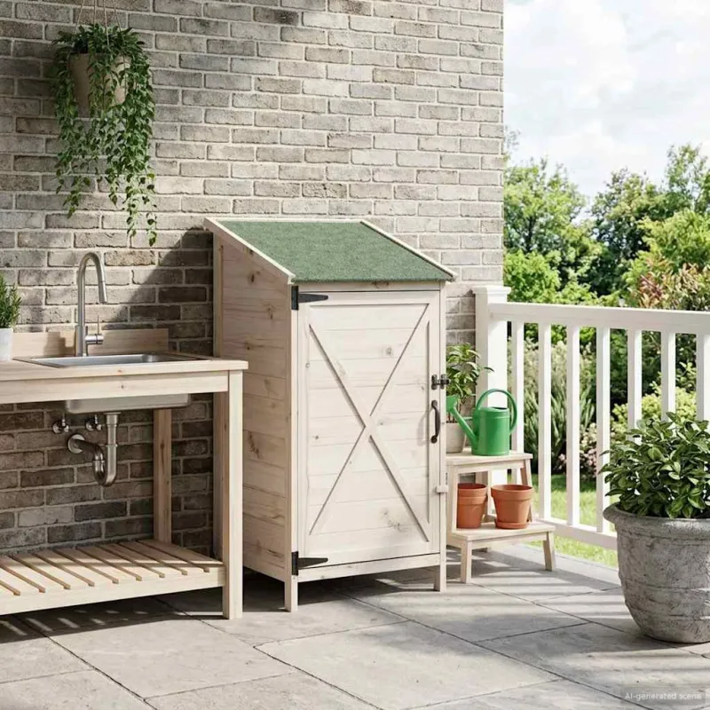 Sodo Sandėlys Balta 59,5 x 56 x 113,5 cm Apdirbta mediena