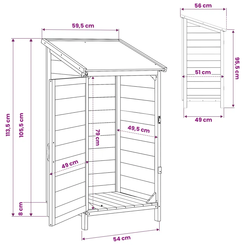 Sodo Sandėlys Ruda 59,5 x 56 x 113,5 cm Apdirbta mediena