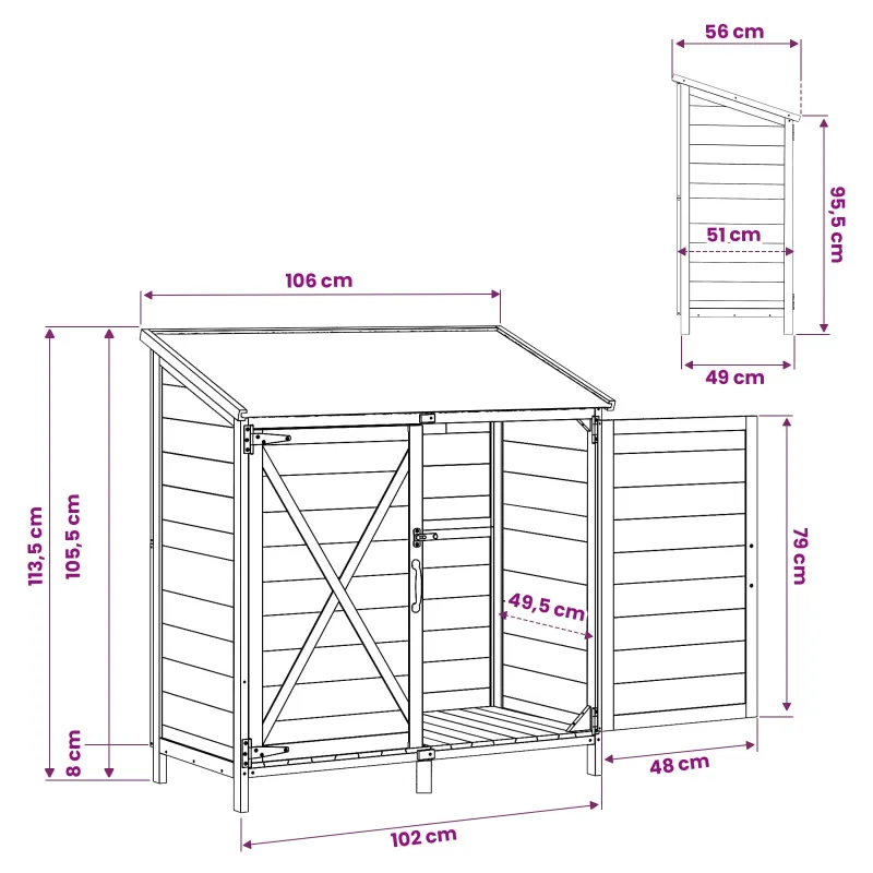 Sodo Sandėlys Pilka 106 x 56 x 113,5 cm Apdirbta mediena