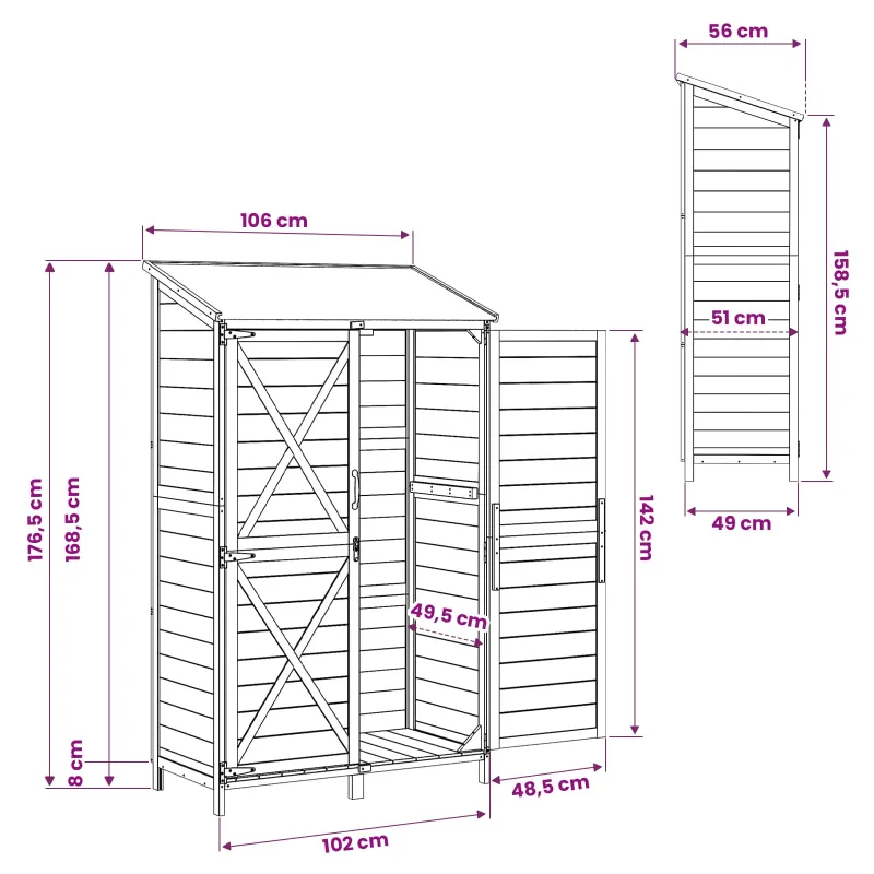 Sodo Sandėlys Natūrali 106 x 56 x 176,5 cm Apdirbta mediena