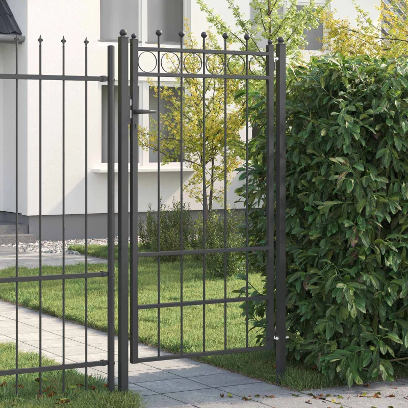 Tvora vartai HORST 100 x 175 cm Metalas Juoda Užrakintas