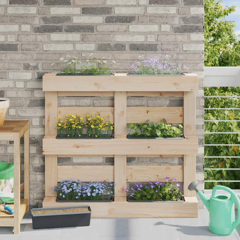 Gėlių dėžės Euro paletėms 24 pcs Pilka 36 x 13,5 x 9,5 cm