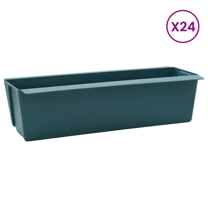 Gėlių dėžės Euro paletėms 24 pcs Žalia 36 x 13,5 x 9,5 cm