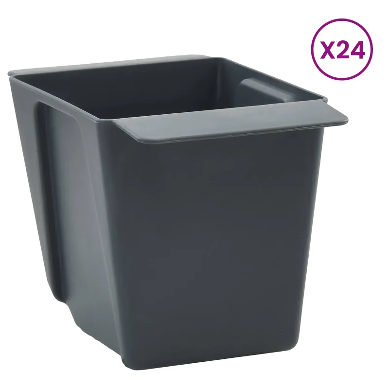 Gėlių dėžės Euro paletėms 12 pcs Pilka 13,5 x 9 x 9,5 cm