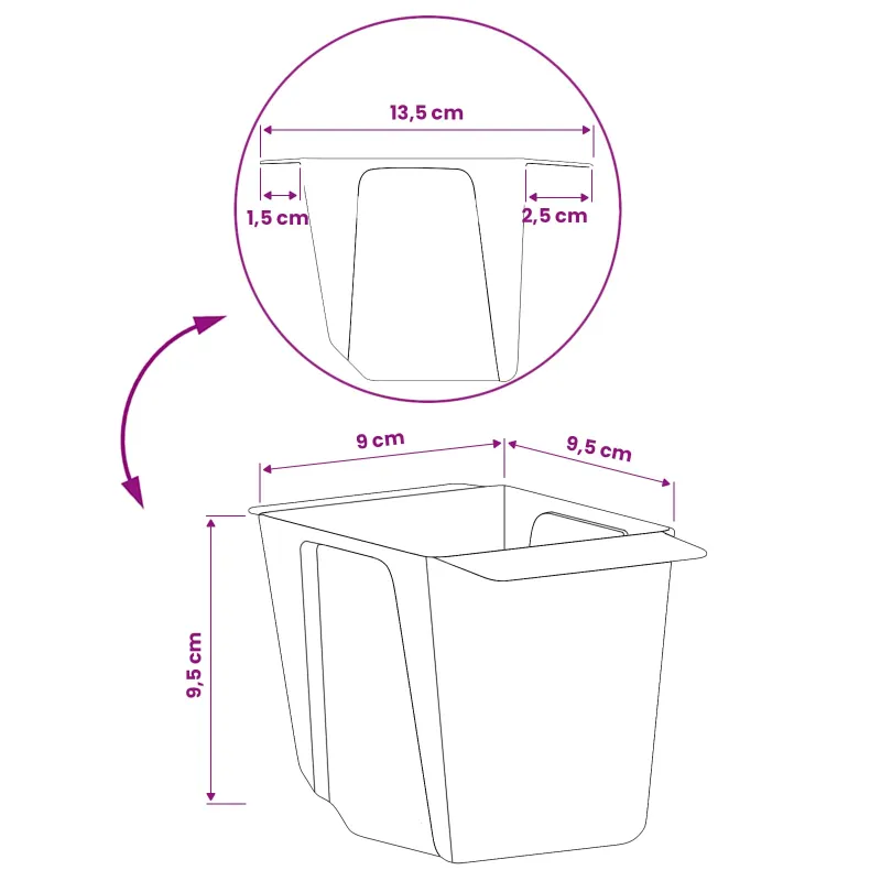 Gėlių dėžės Euro paletėms 12 pcs Pilka 13,5 x 9 x 9,5 cm