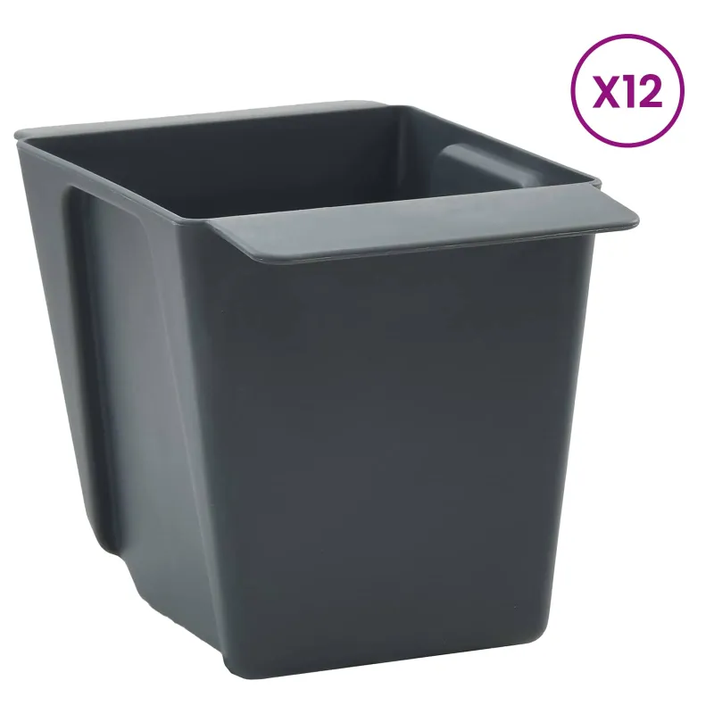 Gėlių dėžės Euro paletėms 24 pcs Pilka 13,5 x 9 x 9,5 cm
