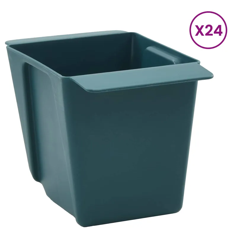 Gėlių dėžės Euro paletėms 24 pcs Žalia 13,5 x 9 x 9,5 cm