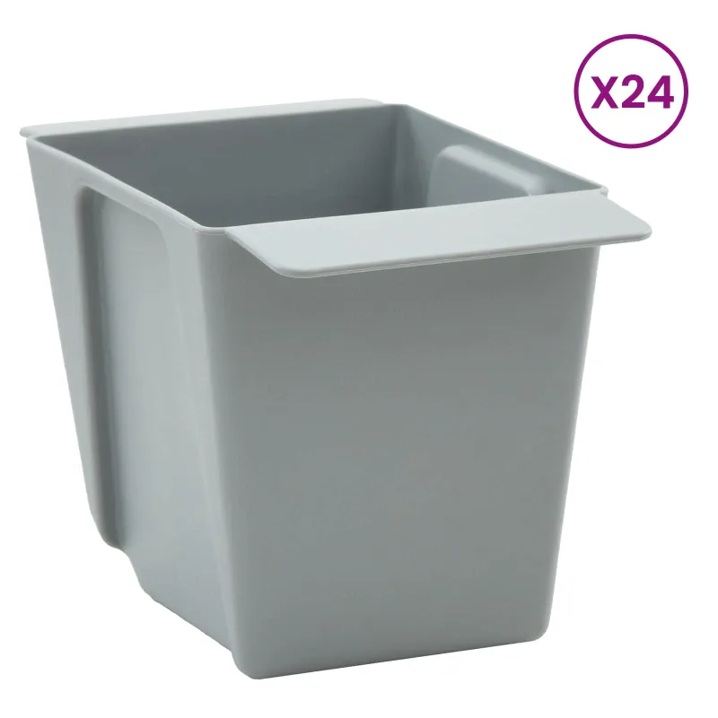 Gėlių dėžės Euro paletėms 24 pcs Šviesiai pilka