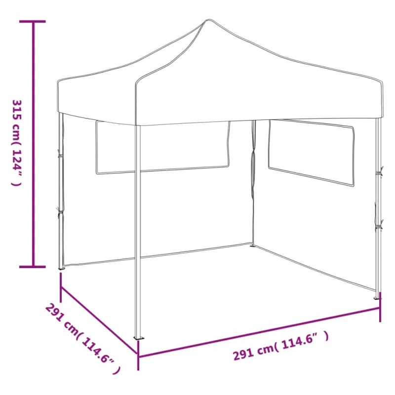 Išskleidžiama palapinė su 2 sienomis, mėlyna, 3x3 m