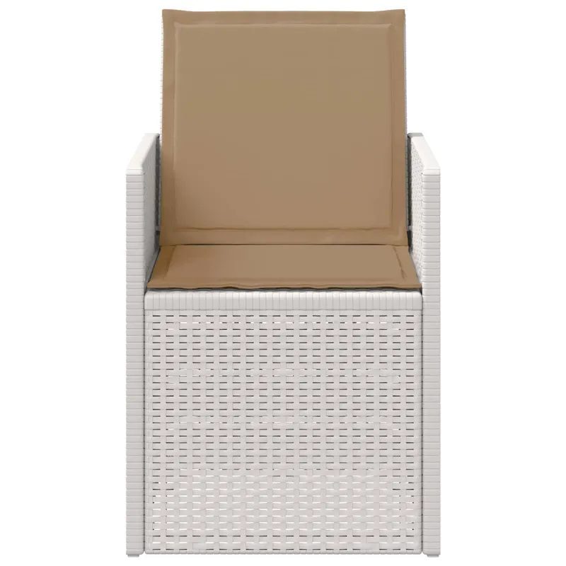 Sodo Valgomojo Kėdės 2 pcs Balta ir taupe PP