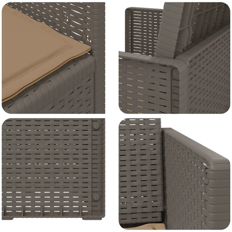 Sodo Valgomojo Kėdės 2 pcs Šviesiai pilka, Taupe PP