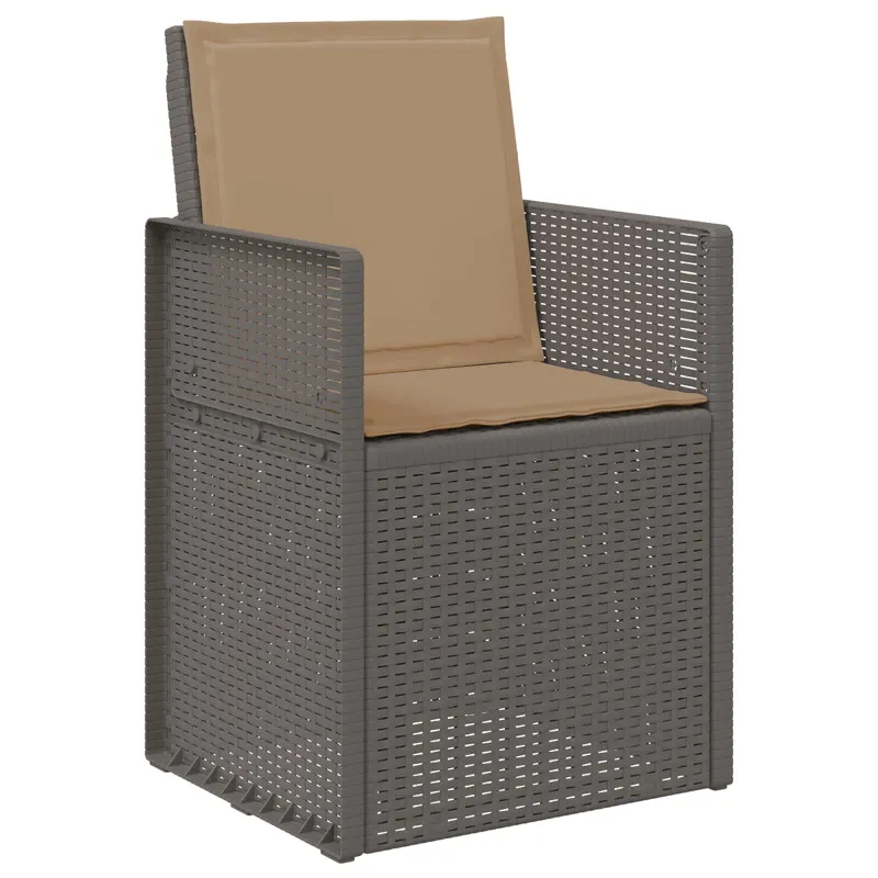Sodo Valgomojo Kėdės 2 pcs Šviesiai pilka, Taupe PP
