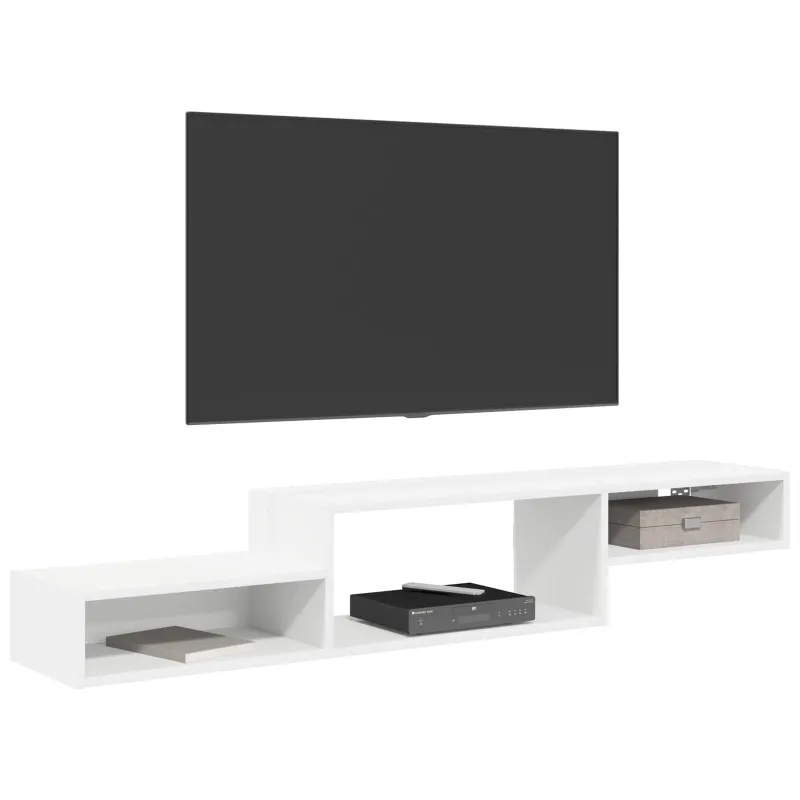 Sieninis televizoriaus stovas Sieninis Balta 150 x 28 x 26 cm