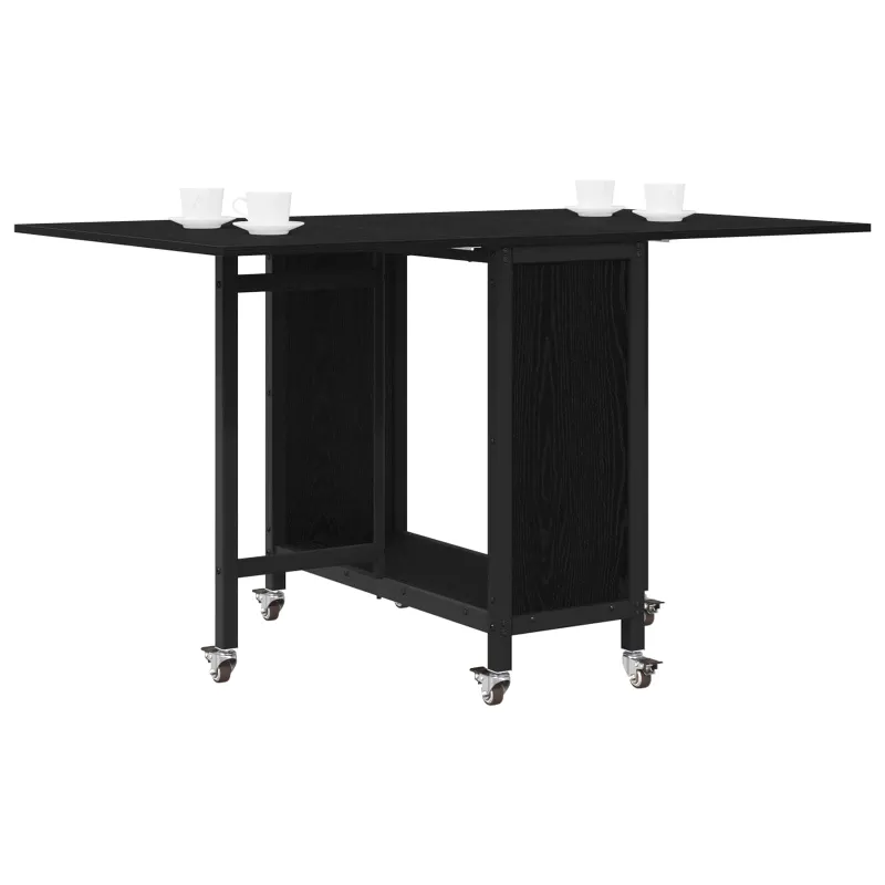 Sulankstomas valgomojo stalas su ratukais 130 x 80 x 76,5 cm