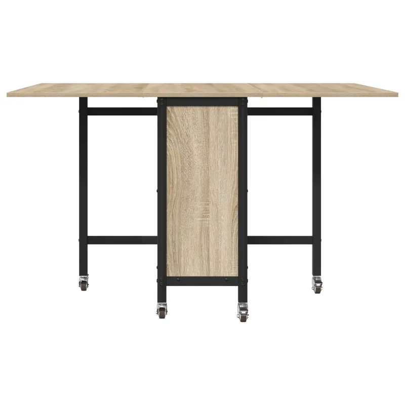 Sulankstomas valgomojo stalas su ratukais 130 x 80 x 76,5 cm