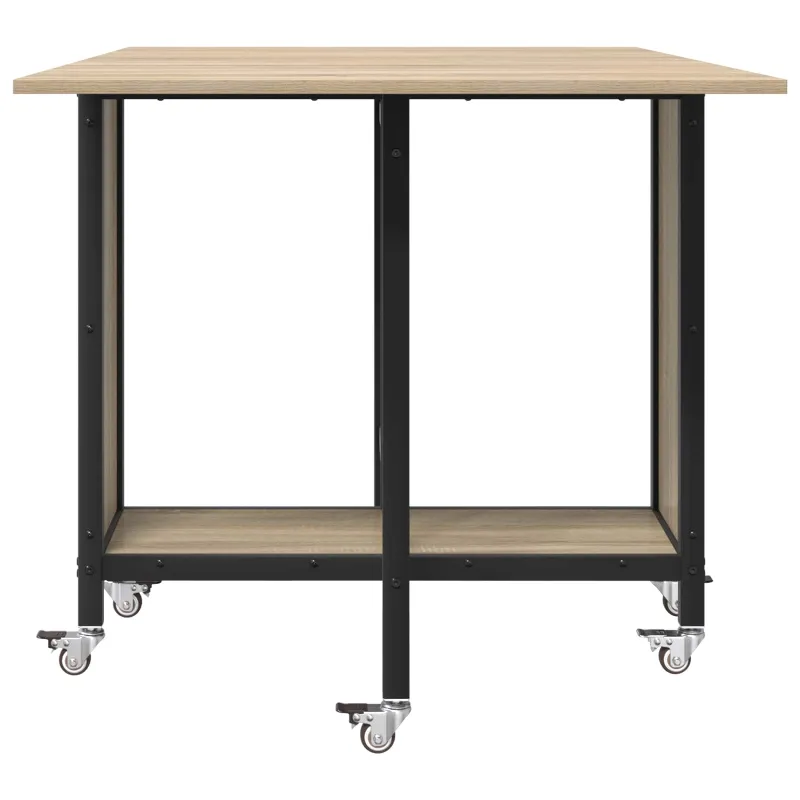 Sulankstomas valgomojo stalas su ratukais 130 x 80 x 76,5 cm