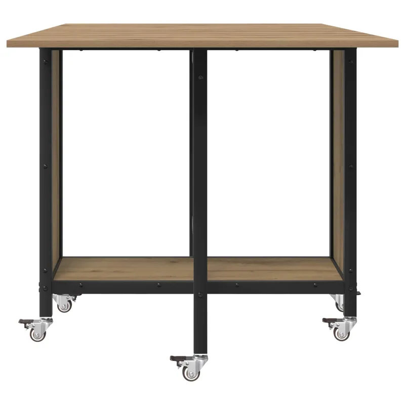 Sulankstomas valgomojo stalas su ratukais 130 x 80 x 76,5 cm