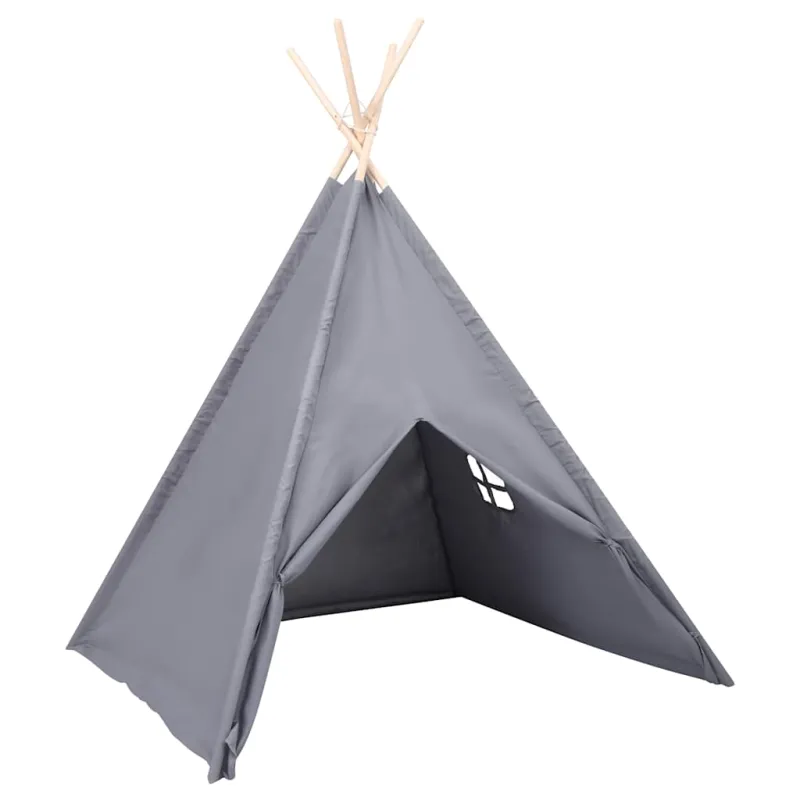 Vaikiška tipi palapinė, pilka, 120x120x150cm, persiko oda