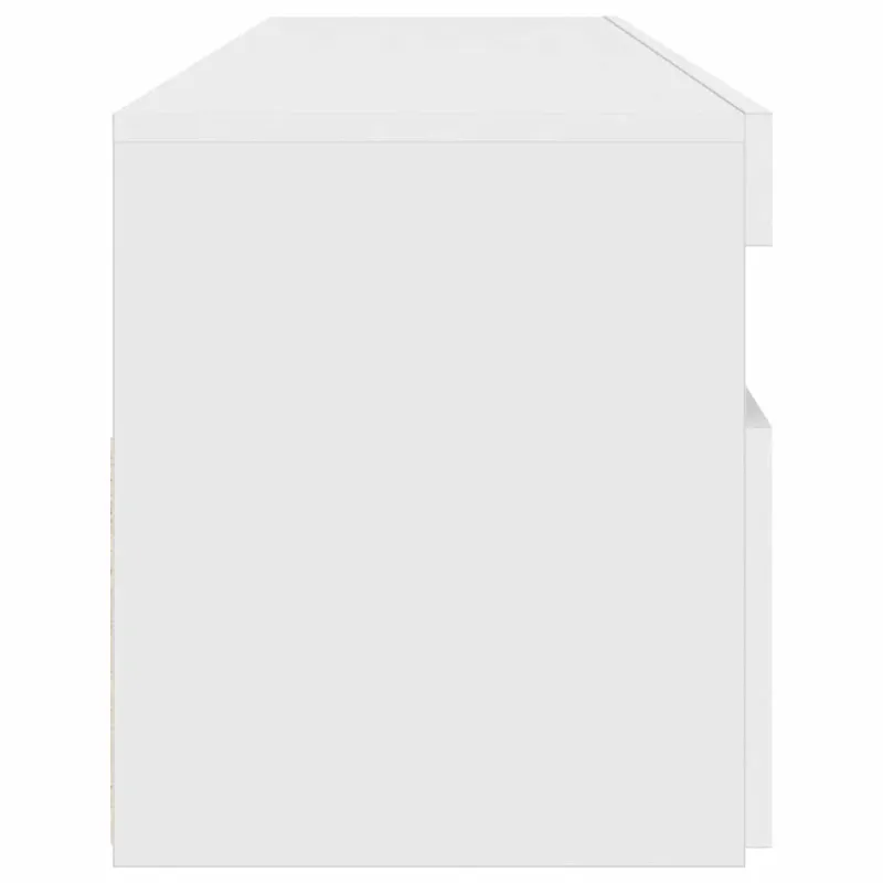 TV spintelė su LED apšvietimu, balta, 90x35x40cm, blizgi