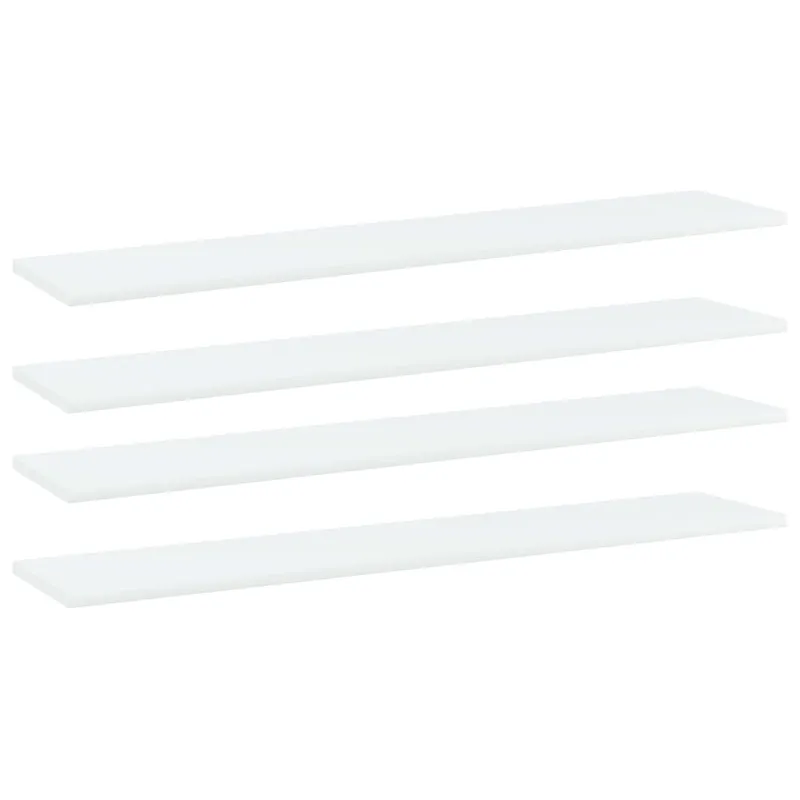 Knygų lentynos plokštės, 4vnt., baltos, 100x20x1,5cm, MDP