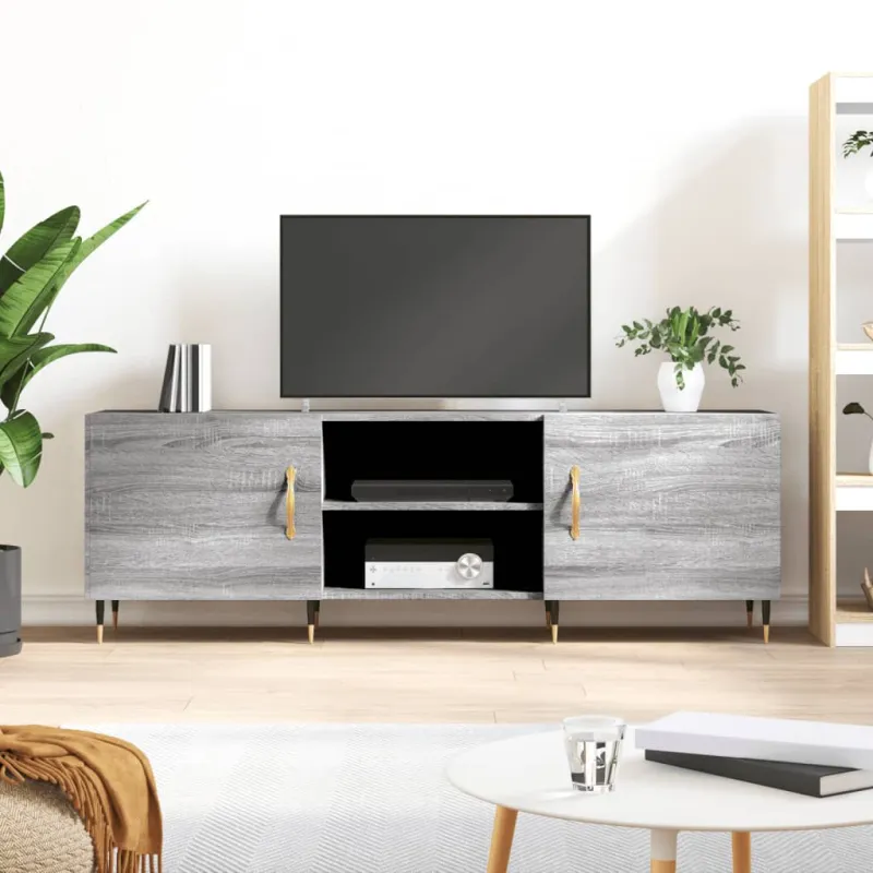 Televizoriaus spintelė, pilka ąžuolo, 150x30x50cm, mediena