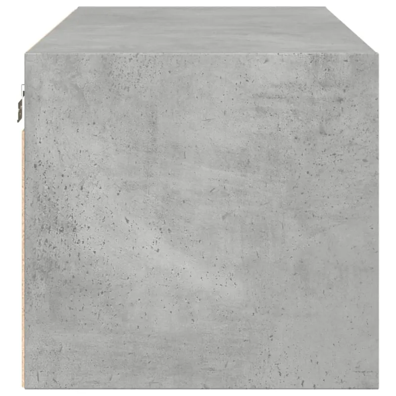 Sieninė spintelė su stiklinėmis durelėmis, betono, 102x37x35cm
