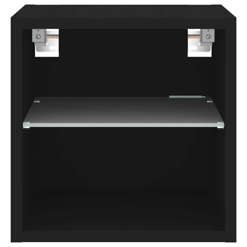Sieninė TV spintelė su LED lemputėmis, juoda, 30x28,5x30cm