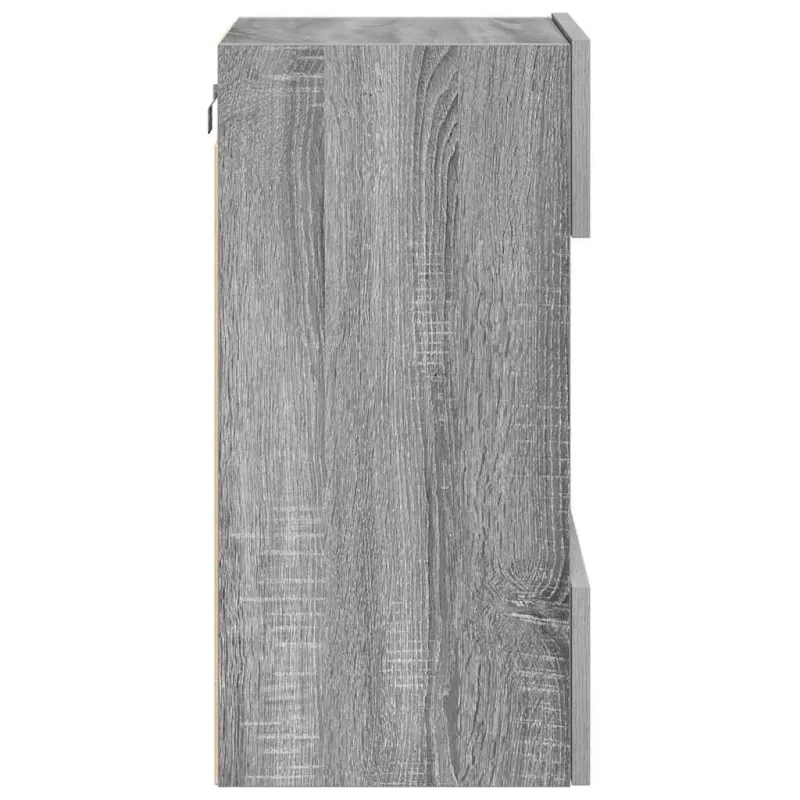 Sieninės spintelės su LED apšvietimu televizoriui, 2vnt., pilkos, 40x30x60,5cm