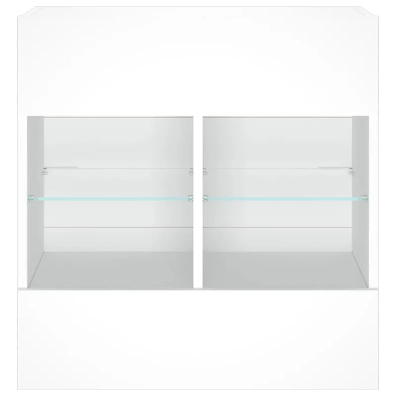 Sieninė TV spintelė su LED lemputėmis, balta, 58,5x30x60,5cm