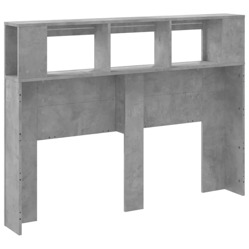LED galvūgalis, betono, 140x18,5x103,5cm, apdirbta mediena