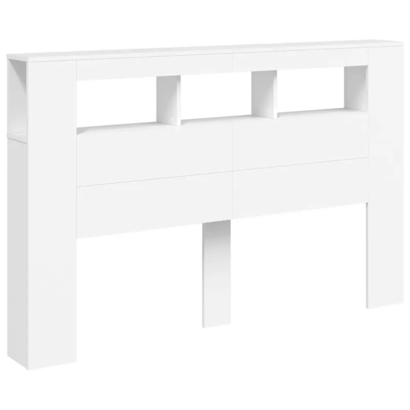 LED galvūgalis, baltas, 160x18,5x103,5cm, apdirbta mediena