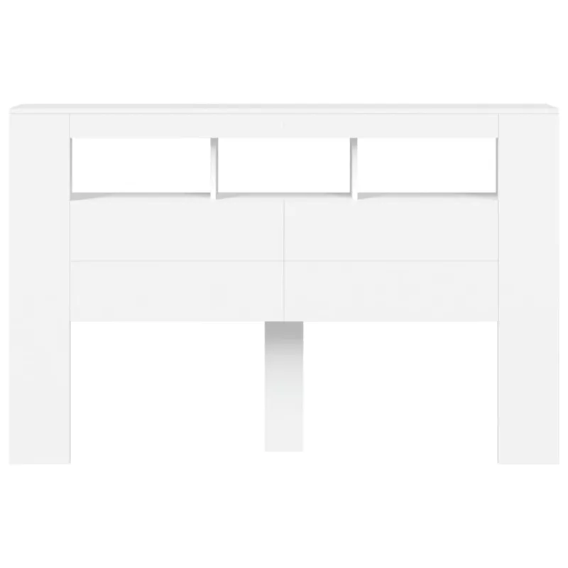 LED galvūgalis, baltas, 160x18,5x103,5cm, apdirbta mediena