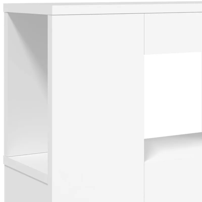 LED galvūgalis, baltas, 160x18,5x103,5cm, apdirbta mediena