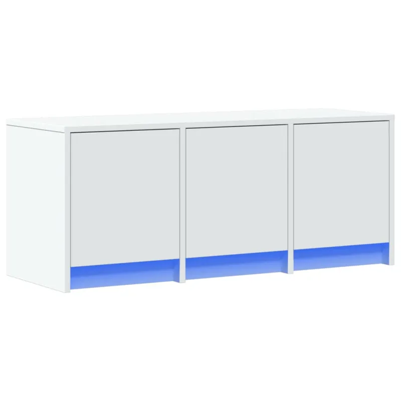 Televizoriaus spintelė su LED, balta, 97x34x40cm, mediena