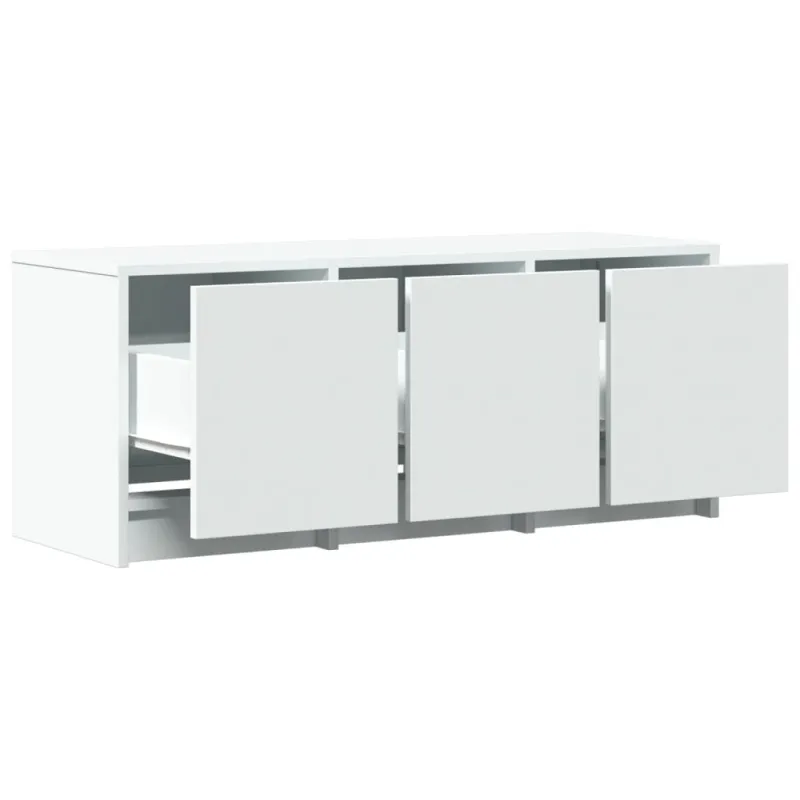 Televizoriaus spintelė su LED, balta, 97x34x40cm, mediena