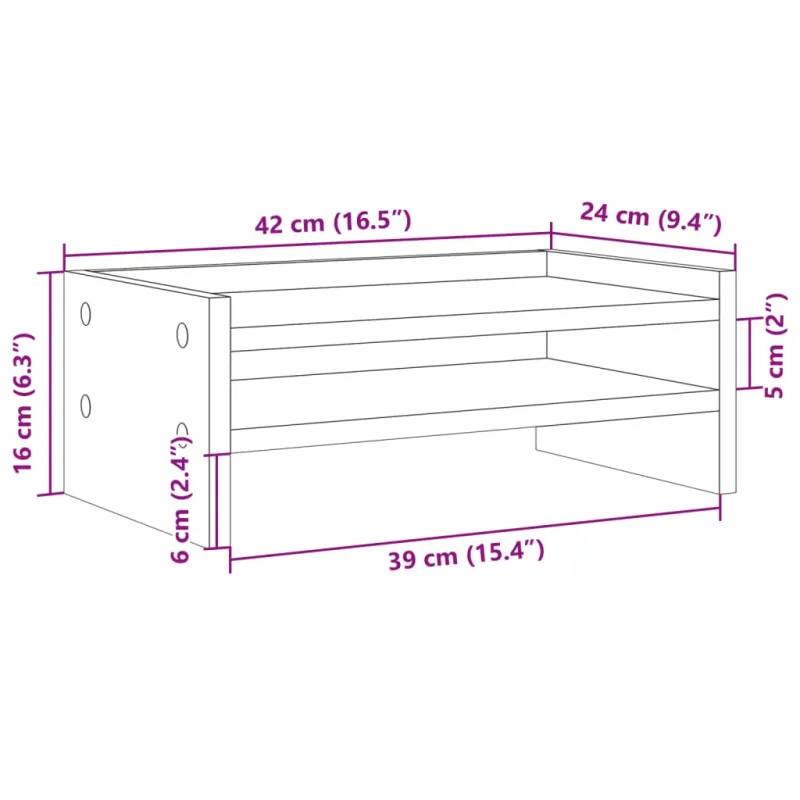 Monitoriaus stovas, medienos, 42x24x16cm, apdirbta mediena