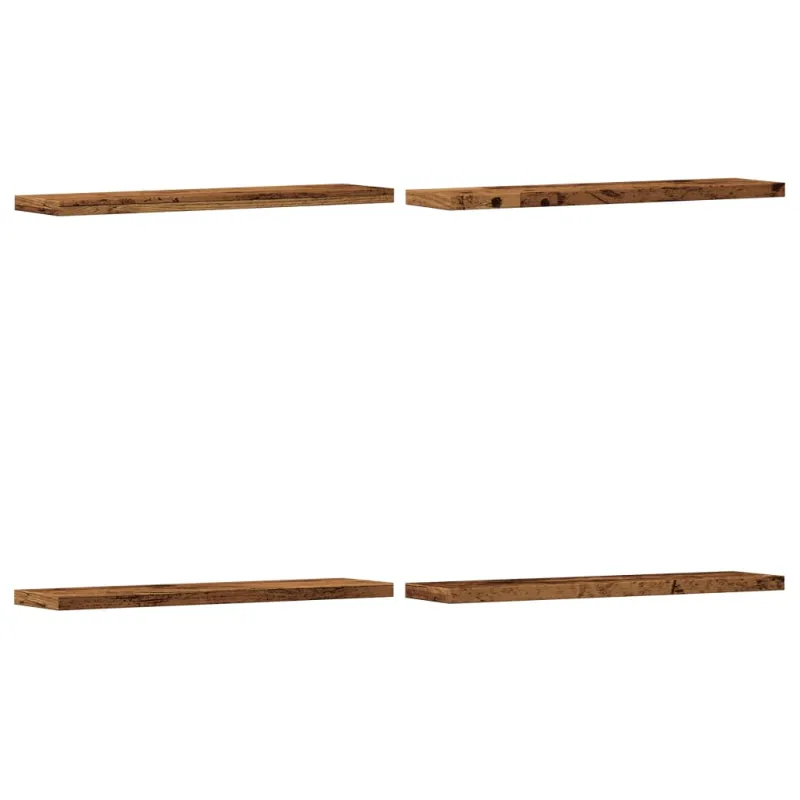 Sieninės lentynos, 4vnt., medienos, 40x10x1,5cm, mediena