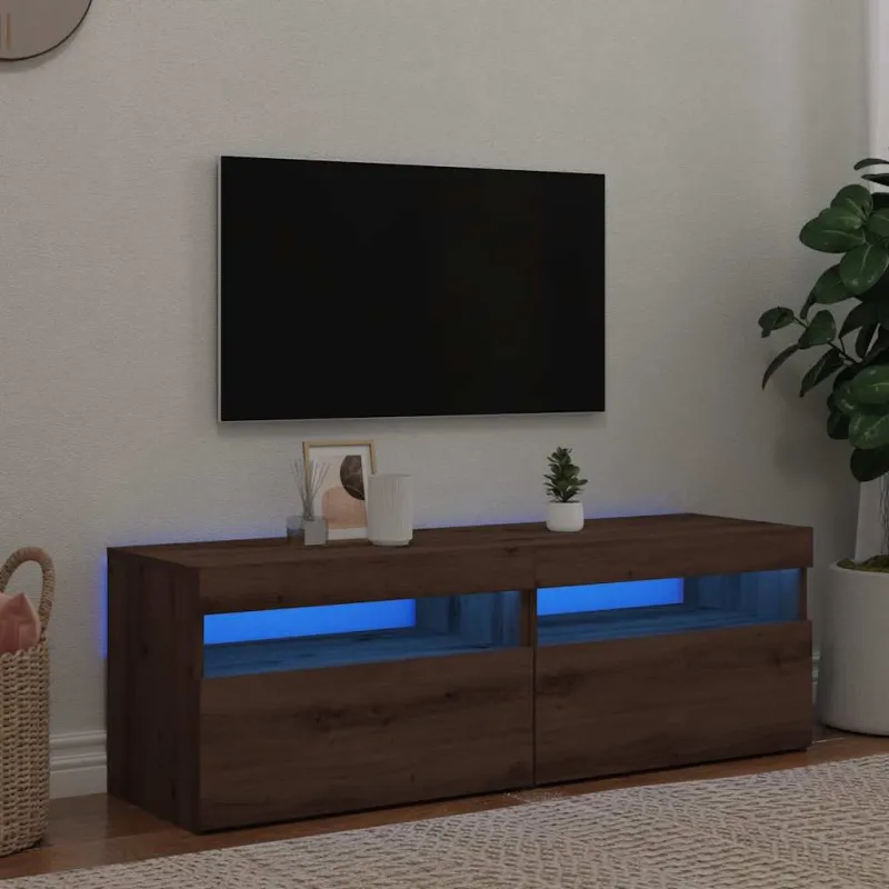 Televizoriaus spintelės su LED, 2vnt., artisano, mediena