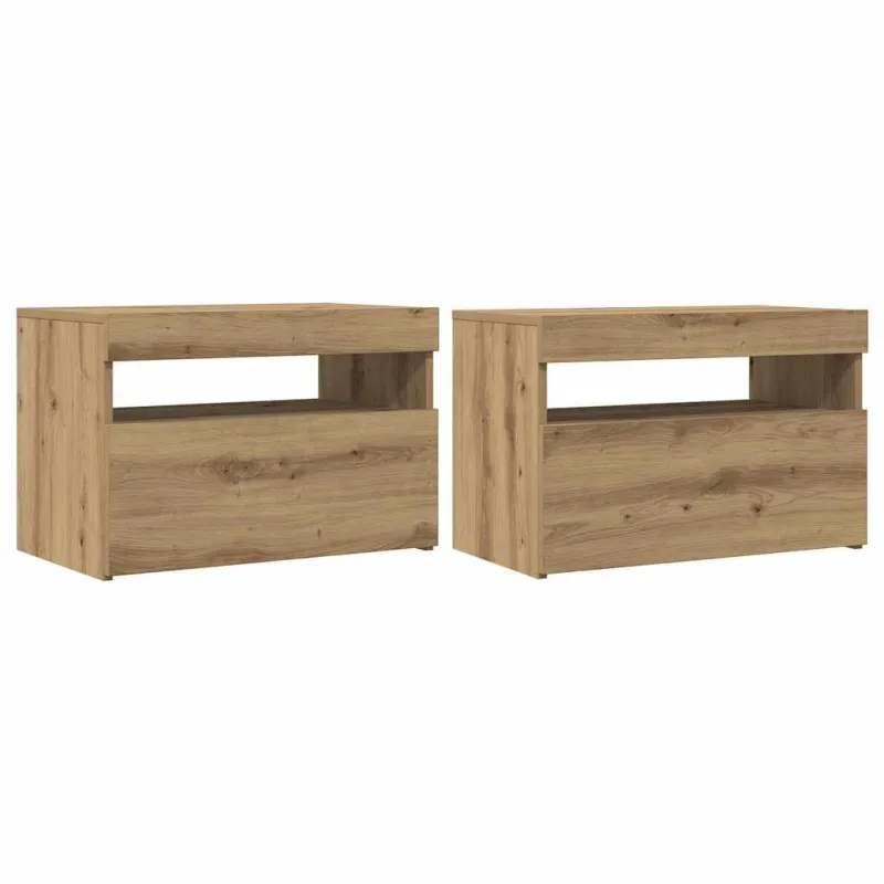 Televizoriaus spintelės su LED, 2vnt., artisano, mediena