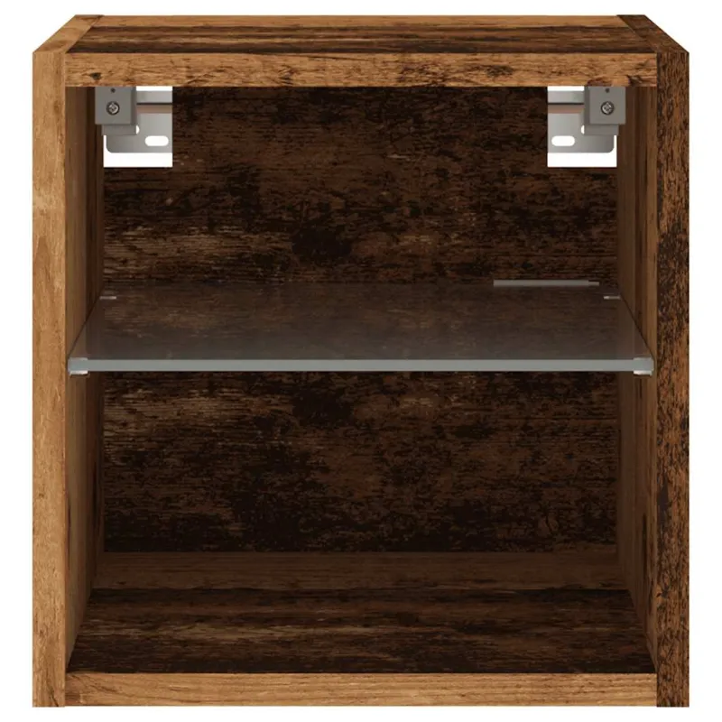 televizoriaus sieninė spintelė su LED lemputėmis Old Wood