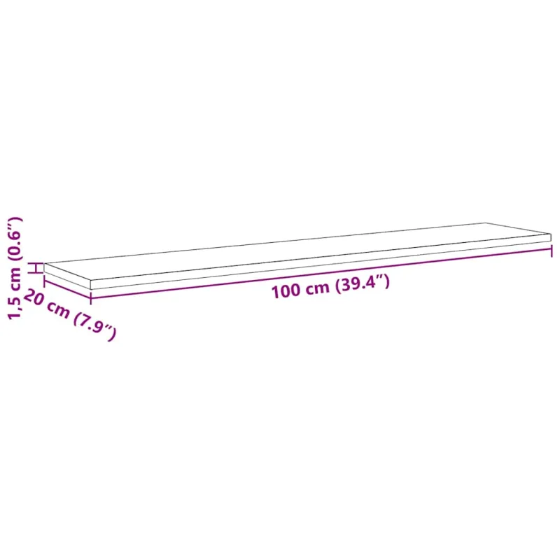Knygų lentyna 4 pcs Ruda 100 x 20 x 1,5 cm Apdirbta mediena