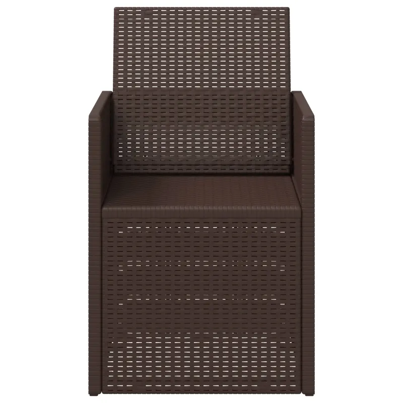Sodo Valgomojo Kėdės 2 pcs Ruda PP