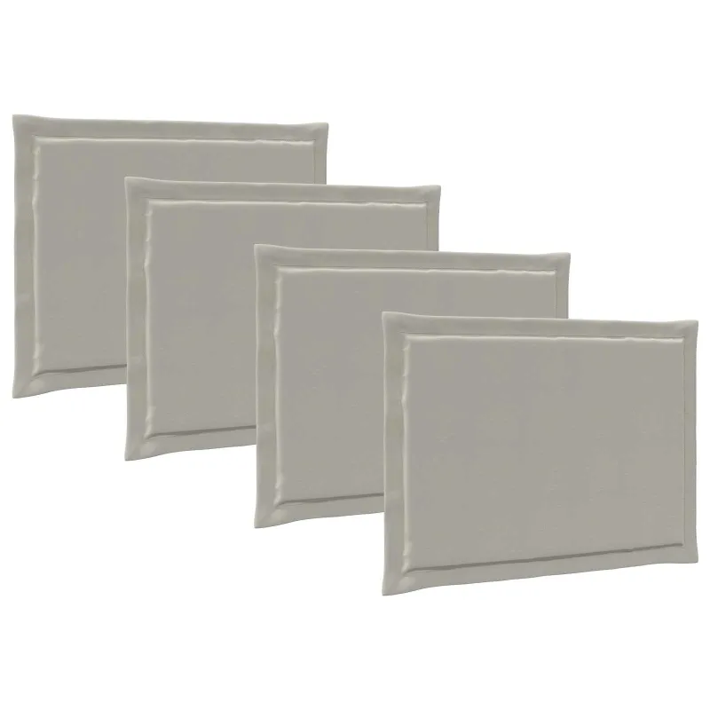 Sėdynių pagalvėlės 4 pcs Šviesiai pilka 47 x 36 x 2 cm