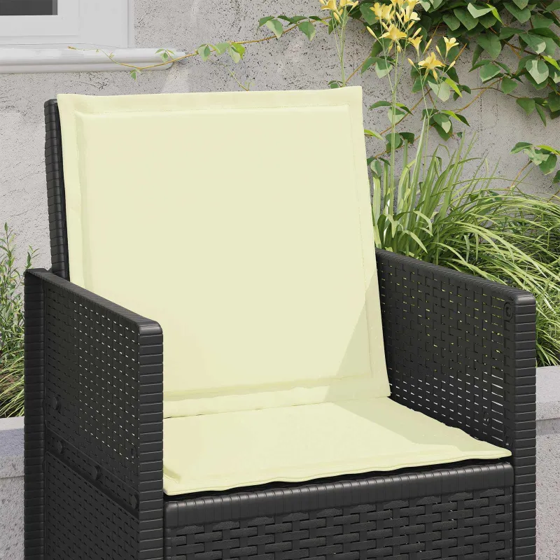 Sėdynės ir nugaros pagalvėlės 2 pcs Kreminė 47 x 45 x 2 cm