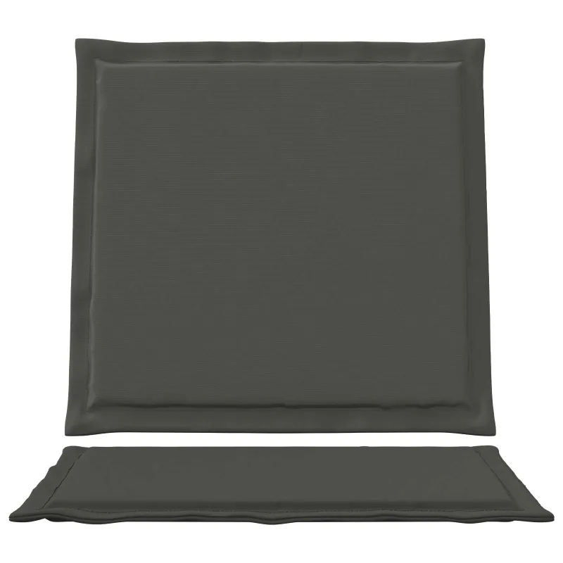 Sėdynės ir nugaros pagalvėlės 2 pcs Antracito 47 x 45 x 2 cm