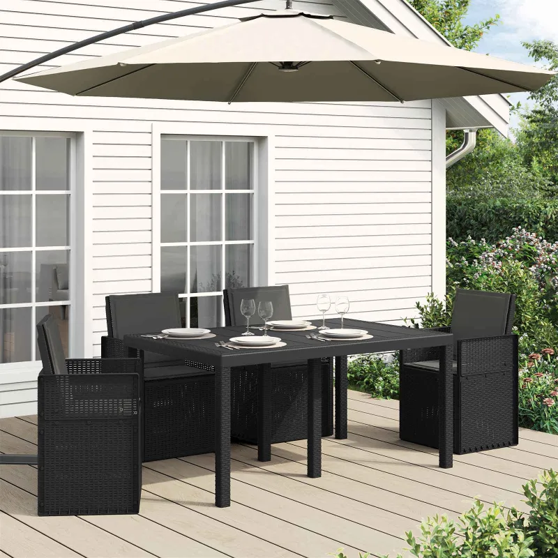 Sėdynės ir nugaros pagalvėlės 4 pcs Antracito 47 x 45 x 2 cm
