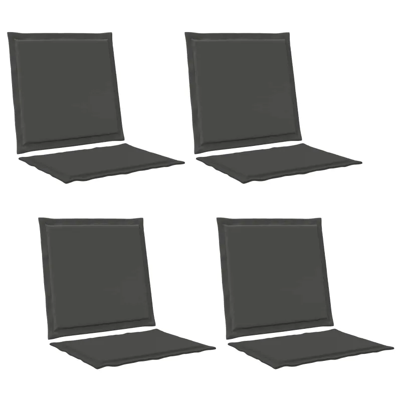 Sėdynės ir nugaros pagalvėlės 4 pcs Antracito 47 x 45 x 2 cm