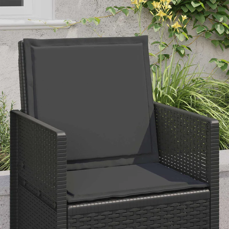 Sėdynės ir nugaros pagalvėlės 4 pcs Antracito 47 x 45 x 2 cm