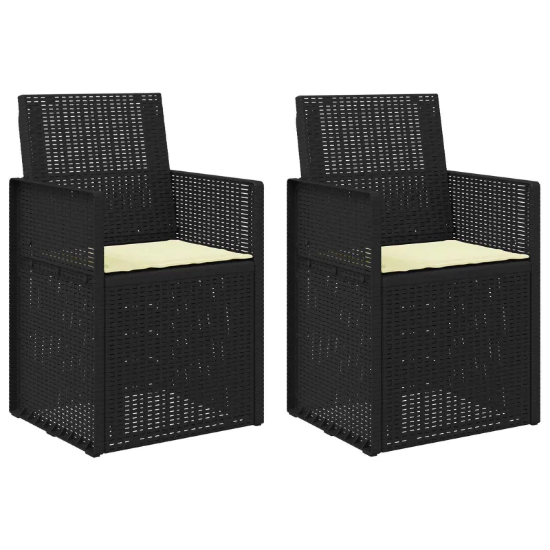 Sodo Valgomojo Kėdės 2 pcs Antracito ir kreminė PP