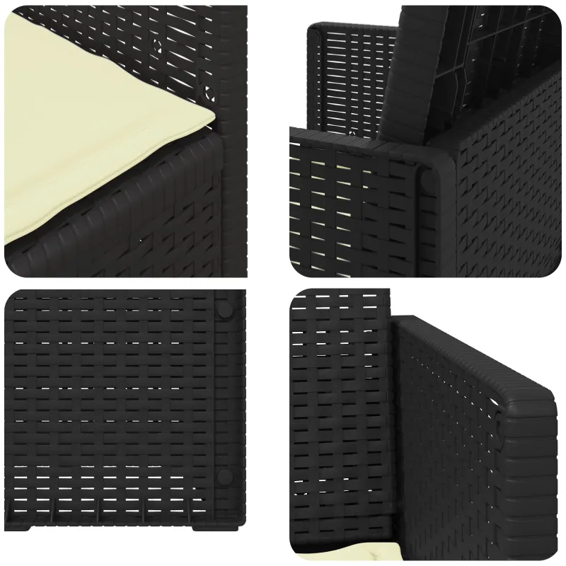 Sodo Valgomojo Kėdės 2 pcs Antracito ir kreminė PP